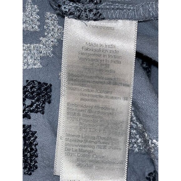 Madewell Blue Embroidered  Foldover V-Neck Puff Sleeve Mini Dress  Women's Size - Picture 8 of 10